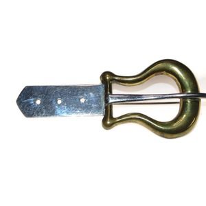 925 Vintage Estate Large Belt Buckle Brooch Solid Sterling Silver Mexico Laton